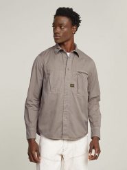 G-Star Koszula - Regular fit - w kolorze szarobrązowym rozmiar: M. Brązowe koszule G-Star, m, bez wzorów, z bawełny, bez kołnierzyka, bez ramiączek. Za 253.54 zł.