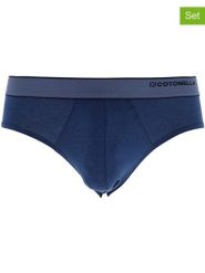 COTONELLA Slipy (2 pary) w kolorze granatowym rozmiar: L. Niebieskie slipki COTONELLA, l, bez wzorów. Za 60.88 zł.