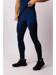 Spaio Legginsy termiczne "Confidence" w kolorze granatowo-czarnym rozmiar: L. Czarne legginsy długie sportowe Spaio, l, bez wzorów, z materiału, outdoorowe. Za 140.53 zł.
