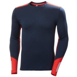 Podkoszulek z wełny Merino z okrągłym dekoltem Helly Hansen Lifa. Niebieskie bielizna termoaktywna Helly Hansen, xl, bez wzorów, z wełny, bez ramiączek, trekkingowe. Za 357.40 zł.