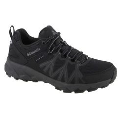 Buty trekkingowe męskie, Columbia Peakfreak II Outdry. Czarne buty turystyczne Columbia, bez wzorów, z materiału, przed kostkę, bez zapięcia, trekkingowe. Za 449.99 zł.