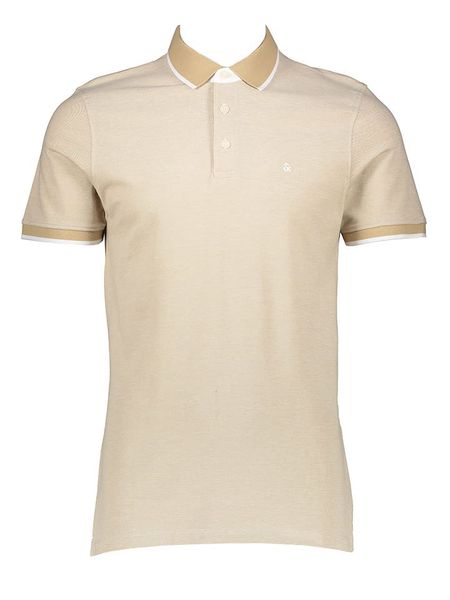 Jack & Jones Koszulka polo w kolorze beżowym rozmiar: S. Brązowe koszulki polo Jack & Jones, s, bez wzorów, z bawełny, bez kołnierzyka, bez ramiączek. Za 57.06 zł.