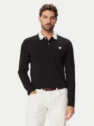 Guess Polo M6BP58 K6201 Czarny Slim Fit. Czarne koszulki polo Guess, m, z aplikacjami, z bawełny, bez kołnierzyka, bez ramiączek. Za 292.99 zł.