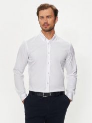 Boss Koszula Roan 50520291 Biały Slim Fit. Białe koszule Boss, m, bez wzorów, z bawełny, bez kołnierzyka, bez ramiączek. Za 319.99 zł.