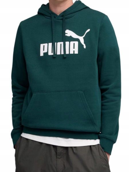 Bluza na co dzień Męska Puma Z Kapturem Kangurka Bawełniana Sportowa Dresy. Zielone bluzy z kapturem Puma, l, bez wzorów, z bawełny, z kapturem. Za 159.00 zł.