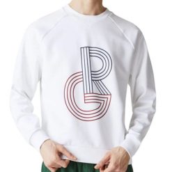 Bluza męska Lacoste Roland Garros. Białe bluzy bez kaptura LACOSTE, l, bez wzorów, z bawełny, bez kaptura. Za 347.00 zł.
