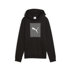 Młodzieżowa bluza z kapturem Essentials Logo Lab PUMA Black. Czarna bluzy z kapturem Puma, m, bez wzorów, prążkowane, z kapturem. Za 234.50 zł.