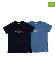 The Time of Bocha Koszulki (2 szt.) w kolorze niebieskim i granatowym rozmiar: S. Niebieskie bezrękawniki The Time of Bocha, s, bez wzorów, z bawełny, bez kołnierzyka, bez ramiączek. Za 86.99 zł.