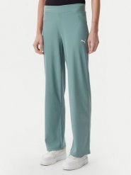 Puma Spodnie dresowe Ess Elevated 685025 Zielony Straight Fit. Zielone bluzy z kapturem Puma, m, bez wzorów, z bawełny, bez kaptura. Za 96.99 zł.