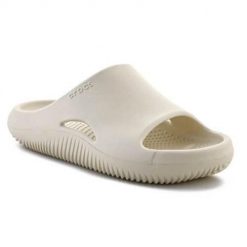 Klapki męskie Crocs Mellow Recovery Slide. Brązowe klapki Crocs, z jeansu. Za 188.00 zł.