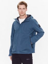 Jack Wolfskin Kurtka przeciwdeszczowa Goldgewann 1115761 Niebieski Regular Fit. Niebieskie kurtki outdoor i hardshell Jack Wolfskin, m, bez wzorów, z syntetyku, bez kaptura. Za 489.99 zł.