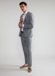 Szare spodnie garniturowe P22SF-6G-009-S-S. Szare eleganckie spodnie Pako Lorente, s, z elastanu. Za 109.99 zł.