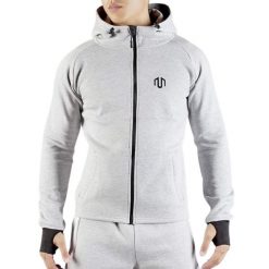 Bluza treningowa męska Morotai NeoTech Full Zip Hoodie. Szare bluzy bez kaptura MOROTAI, m, bez wzorów, z bawełny, bez kaptura. W wyprzedaży za 172.00 zł.