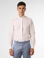 Finshley & Harding Koszula łatwa w prasowaniu z wywijanymi mankietami Mężczyźni Slim Fit Bawełna biały, 39. Białe koszule Finshley & Harding, m, bez wzorów, z bawełny, bez kołnierzyka, bez ramiączek. Za 119.95 zł.