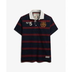 Polo Superdry Emblem Jersey. Czerwone koszulki polo sportowe Superdry, m, bez wzorów, z jersey, bez kołnierzyka, bez ramiączek. Za 284.00 zł.
