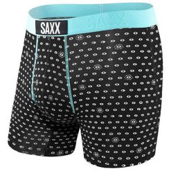 SAXX Męski bokser Vibe Boxer Modern Fit Black Icu (rozmiar M). Czarne bielizna termoaktywna Saxx, m, bez wzorów, bez ramiączek, outdoorowe. W wyprzedaży za 102.00 zł.