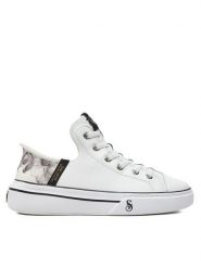 Skechers Sneakersy Snoop One-Og 251016/WBK Biały. Białe buty sportowe casual Skechers, bez wzorów, ze skóry, bez zapięcia. Za 319.99 zł.