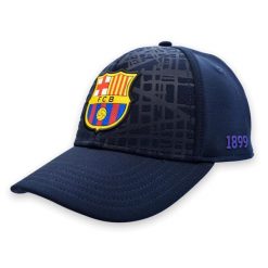 Czapka z daszkiem FC Barcelona Jr - oficjalna licencjonowana. Niebieskie czapki z daszkiem FC Barcelona, bez wzorów. Za 109.00 zł.