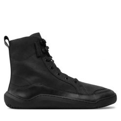 Trzewiki Vivo Barefoot. Czarne botki sznurowane Vivo Barefoot, bez wzorów, bez obcasa, bez zapięcia. Za 839.99 zł.