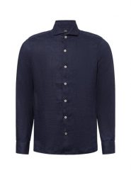 Nils Sundström koszula lniana na co dzień Mężczyźni Slim Fit len niebieski, XXL. Niebieskie koszule Nils Sundström, na lato, m, bez wzorów, ze lnu, bez kołnierzyka, bez ramiączek. Za 179.95 zł.