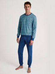 Calida Piżama w kolorze niebieskim rozmiar: XXL. Niebieskie piżamy Calida, xxl, bez wzorów, z bawełny, bez ramiączek. Za 158.10 zł.