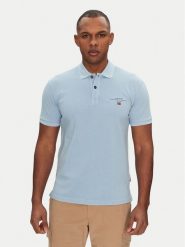 Napapijri Polo Elbas NP0A4GDL Błękitny Regular Fit. Niebieskie koszulki polo Napapijri, l, bez wzorów, z bawełny, bez kołnierzyka, bez ramiączek. Za 179.99 zł.