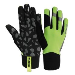 Rękawiczki jesienno-zimowe Early Fog. Żółte rękawiczki WOWOW, na zimę, z aplikacjami, z materiału. Za 259.90 zł.
