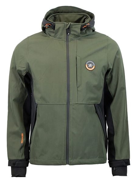 Peak Mountain Kurtka softshellowa w kolorze khaki rozmiar: L. Brązowe kurtki outdoor i hardshell Peak Mountain, l, bez wzorów, bez kaptura. Za 244.41 zł.