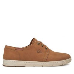 Półbuty Quiksilver. Brązowe eleganckie półbuty Quiksilver, bez wzorów, bez obcasa, bez zapięcia. Za 249.99 zł.