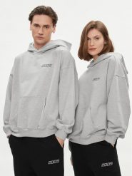 2005 Bluza Unisex Basic Hoodie Szary Relaxed Fit. Szare bluzy 2005, m, bez wzorów, z bawełny, bez kaptura. Za 199.99 zł.