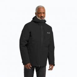 Kurtka 3w1 męska Jack Wolfskin Icecape 3In1 Down Rds. Czarne kurtki Jack Wolfskin, l, bez wzorów, z materiału, bez kaptura. Za 1,994.10 zł.