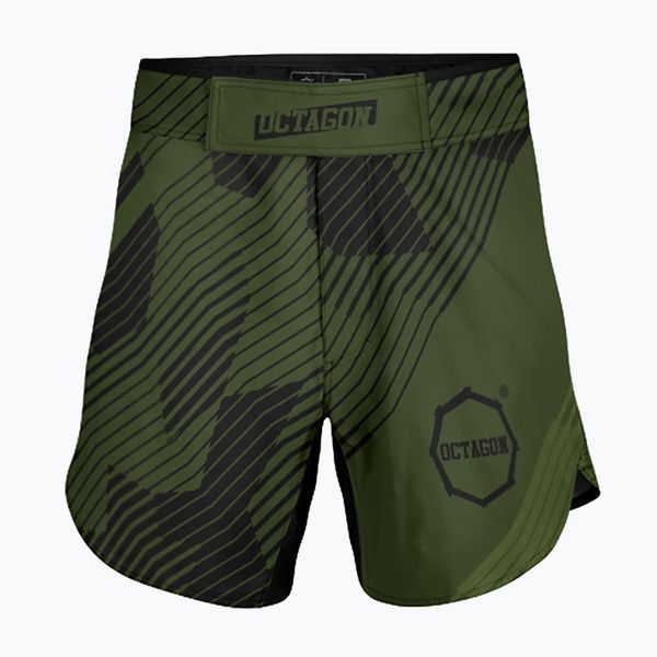 Spodenki treningowe męskie Octagon Broken Line MMA. Zielone krótkie spodenki sportowe OCTAGON, l, bez wzorów, z materiału. Za 159.99 zł.