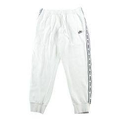 Second life - Spodnie dresowe męskie Tape Logo Jogger białe - Stan dobry. Białe joggery i bojówki Nike, m, bez wzorów, z dresówki, sportowe. Za 164.76 zł.