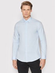 Calvin Klein Koszula Poplin K10K108229 Niebieski Slim Fit. Niebieskie koszule CALVIN KLEIN, m, bez wzorów, z bawełny, bez kołnierzyka, bez ramiączek. Za 249.99 zł.