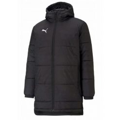 Męska Ocieplana Kurtka Piłkarska Na Ławkę. Czarne kurtki Puma, m, bez wzorów, z puchu, bez kaptura. Za 559.99 zł.