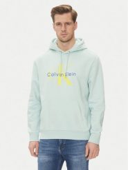Calvin Klein Jeans Bluza Monologo LV040BM800 Zielony Regular Fit. Zielone bluzy Calvin Klein Jeans, m, bez wzorów, z bawełny, bez kaptura. Za 289.99 zł.