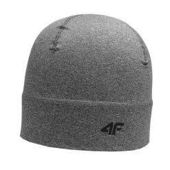 Czapka AW23AFCAU055. Szare czapki zimowe 4F, bez wzorów. Za 81.99 zł.