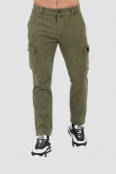AERONAUTICA MILITARE Zielone męskie spodnie bojówki. Zielone joggery i bojówki Aeronautica Militare, na co dzień, m, bez wzorów, z bawełny. W wyprzedaży za 629.99 zł.