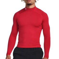 Męska koszulka termoaktywna UNDER ARMOUR czerwona. Czerwone bielizna termoaktywna Under Armour, m, bez wzorów, z elastanu, bez ramiączek, na fitness i siłownię. Za 248.20 zł.