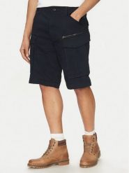 G-Star Raw Szorty materiałowe Rovic Zip D08566-5126 990 Czarny Relaxed Fit. Czarne szorty G-Star, m, bez wzorów, z bawełny, retro. Za 274.99 zł.