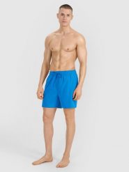 4F Spodenki plażowe męskie - niebieskie S. Niebieskie szorty 4F, m, bez wzorów, z materiału, wakacyjne. Za 79.99 zł.