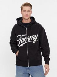 Tommy Jeans Bluza Letterman DM0DM18415 Czarny Relaxed Fit. Czarne bluzy Tommy Jeans, m, bez wzorów, z bawełny, bez kaptura. Za 509.99 zł.
