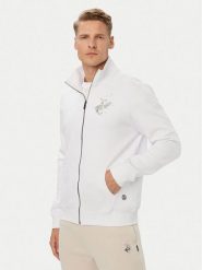 Beverly Hills Polo Club Bluza M6608T-HR Biały Regular Fit. Białe bluzy Beverly Hills Polo Club, m, bez wzorów, z bawełny, bez kaptura. Za 309.99 zł.