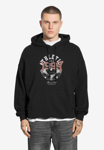 Bluza sportowa męska Prosto Athletic z kapturem. Czarne bluzy z kapturem Prosto., m, z aplikacjami, z bawełny, z kapturem. Za 163.99 zł.