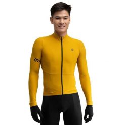 Męska termoaktywna koszulka rowerowa z długim rękawem Kolarstwo Siroko M7 Bei. Żółte bluzy SIROKO, na jesień, l, bez wzorów, z materiału, bez kaptura. Za 378.00 zł.