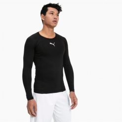 Koszulka Mężczyzna Puma Liga Baselayer czarny. Czarne bielizna termoaktywna Puma, m, bez wzorów, bez ramiączek, do piłki nożnej. Za 276.99 zł.