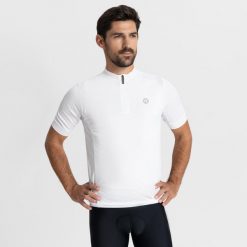 Koszulka rowerowa męska Rogelli Core z krótkim rękawem. Białe bielizna termoaktywna Rogelli, na lato, m, bez wzorów, z materiału, bez ramiączek, na fitness i siłownię. Za 124.00 zł.