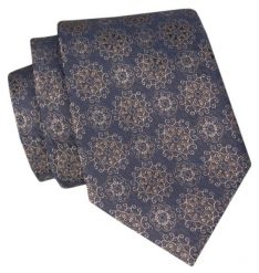 Krawat Angelo di Monti - Beżowa Rozeta. Brązowe krawaty i muchy Angelo di Monti, bez wzorów, z tkaniny. Za 39.00 zł.