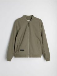 Kurtka softshell bomber - zielony. Zielone kurtki Sinsay, l, bez wzorów, z softshellu, bez kaptura. Za 99.99 zł.