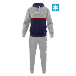 GIVOVA Dres męski Italia 106, polar, dwukolorowy, kaptur, rozmiar 2XS. Niebieskie bluzy z polaru Givova, m, bez wzorów, z dresówki, z kapturem. Za 242.99 zł.